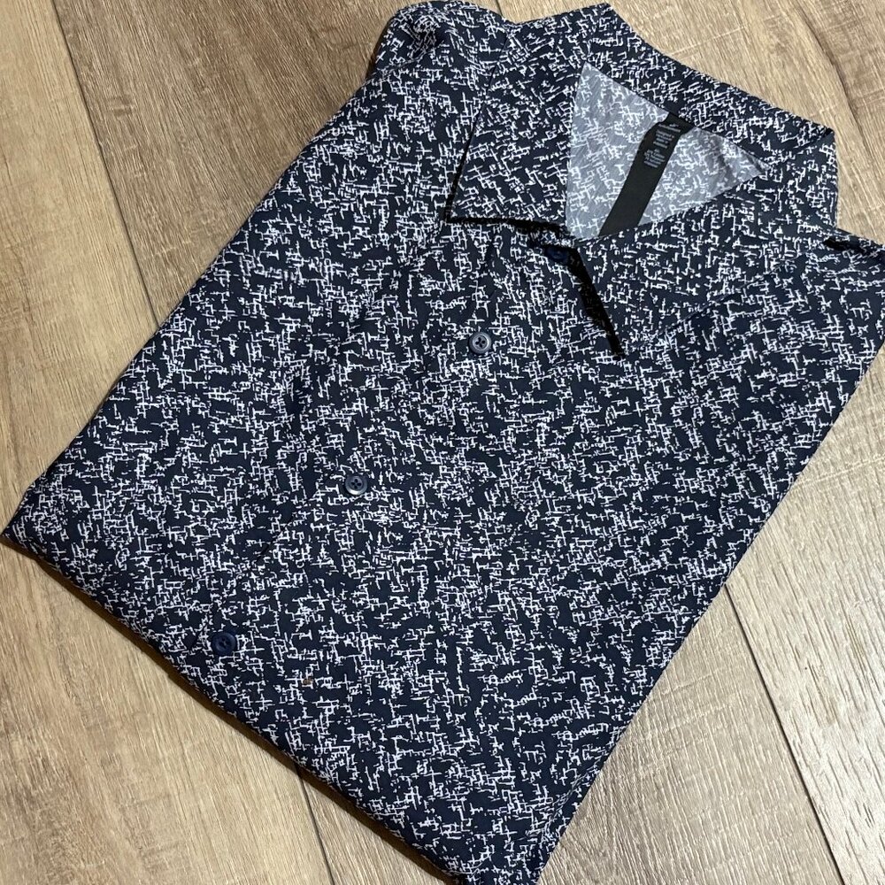 lululemon athletica Navy and White Patterned Button Down Shirt